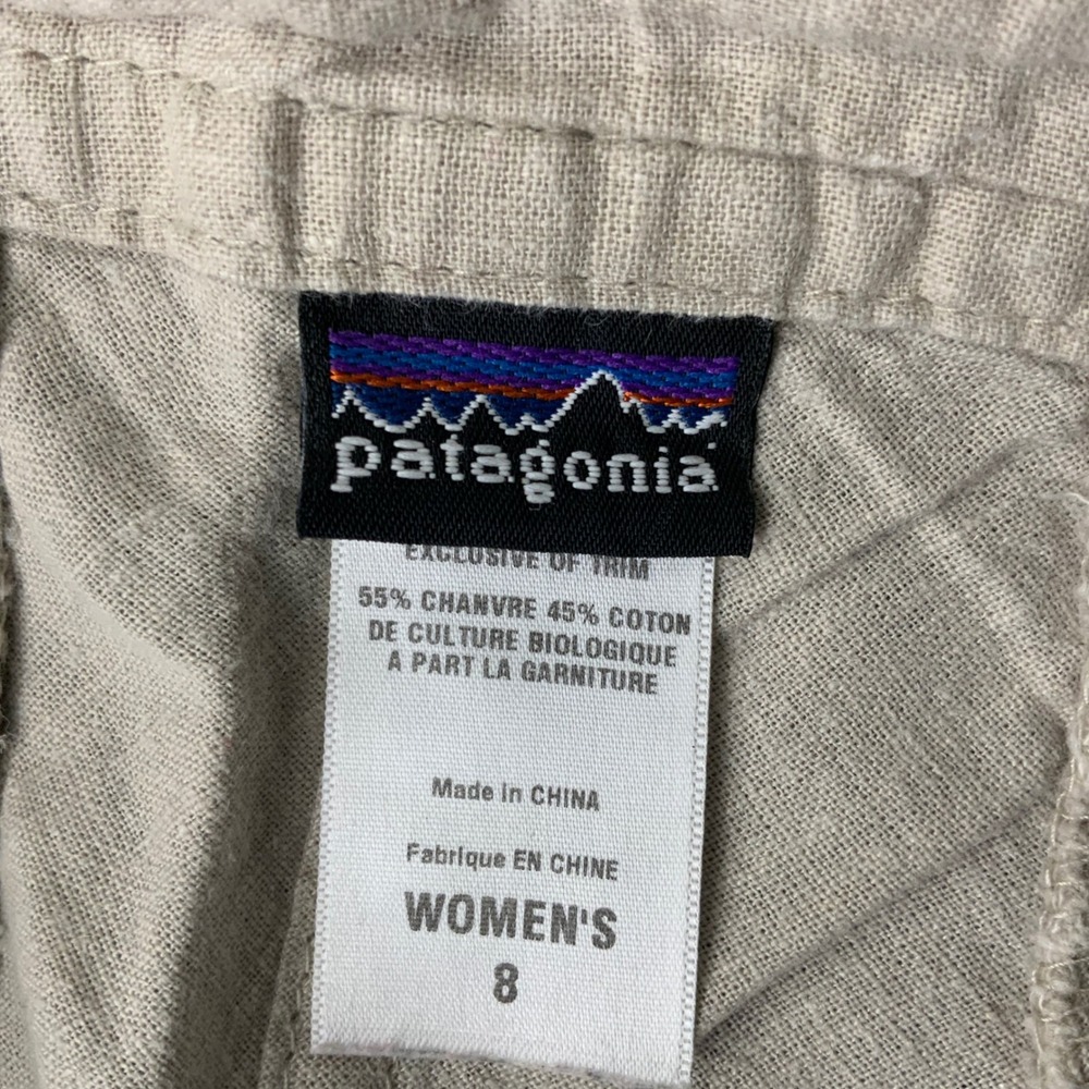 Patagonia Womens 8 Hemp Organic Cotton Midi Skirt Khaki Tan Drawstring A-Line - Picture 6 of 7